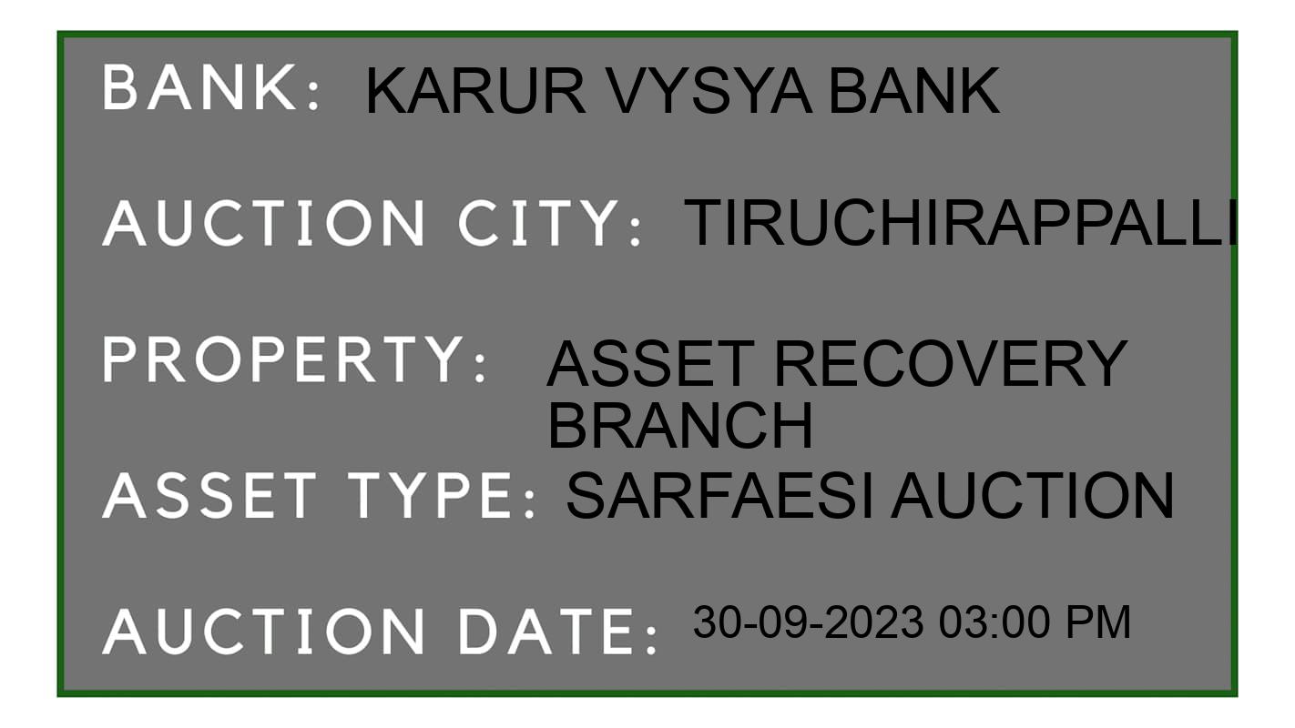 Auction Bank India - ID No: 195965 - Karur Vysya Bank Auction of Karur Vysya Bank auction for Residential Land And Building in Tiruchirappalli, Tiruchirappalli