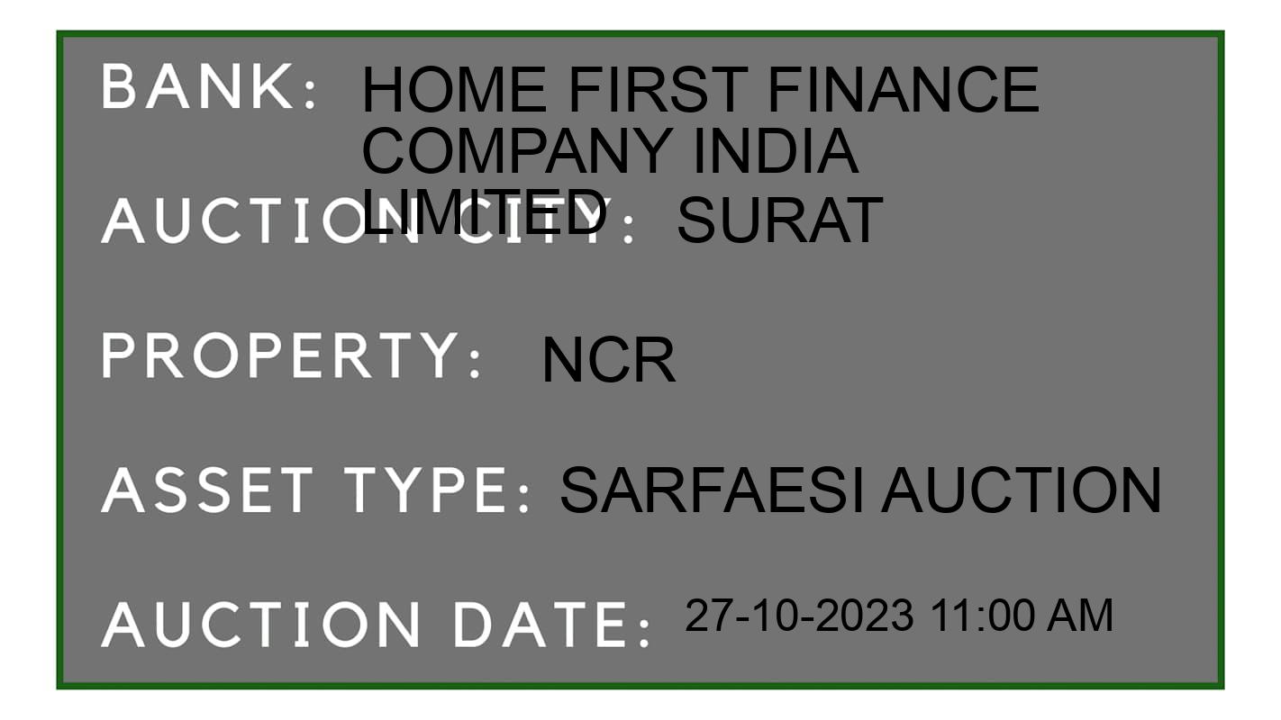 Auction Bank India - ID No: 196065 - Home First Finance Company India Limited Auction of Home First Finance Company India Limited auction for Residential Flat in Umargam, Surat