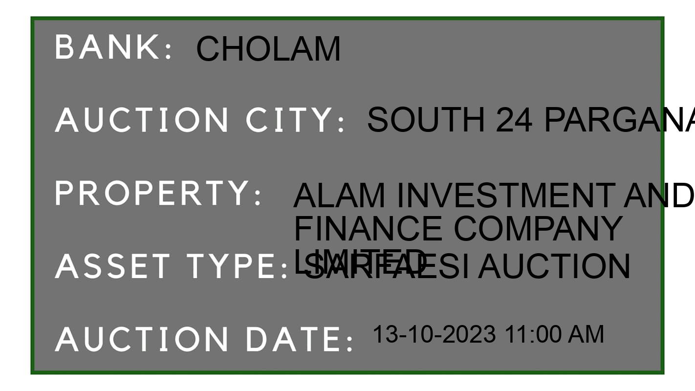 Auction Bank India - ID No: 196071 - Cholam Auction of Cholamandalam Investment And Finance Company Limited auction for Residential Flat in South 24 Parganas, South 24 Parganas