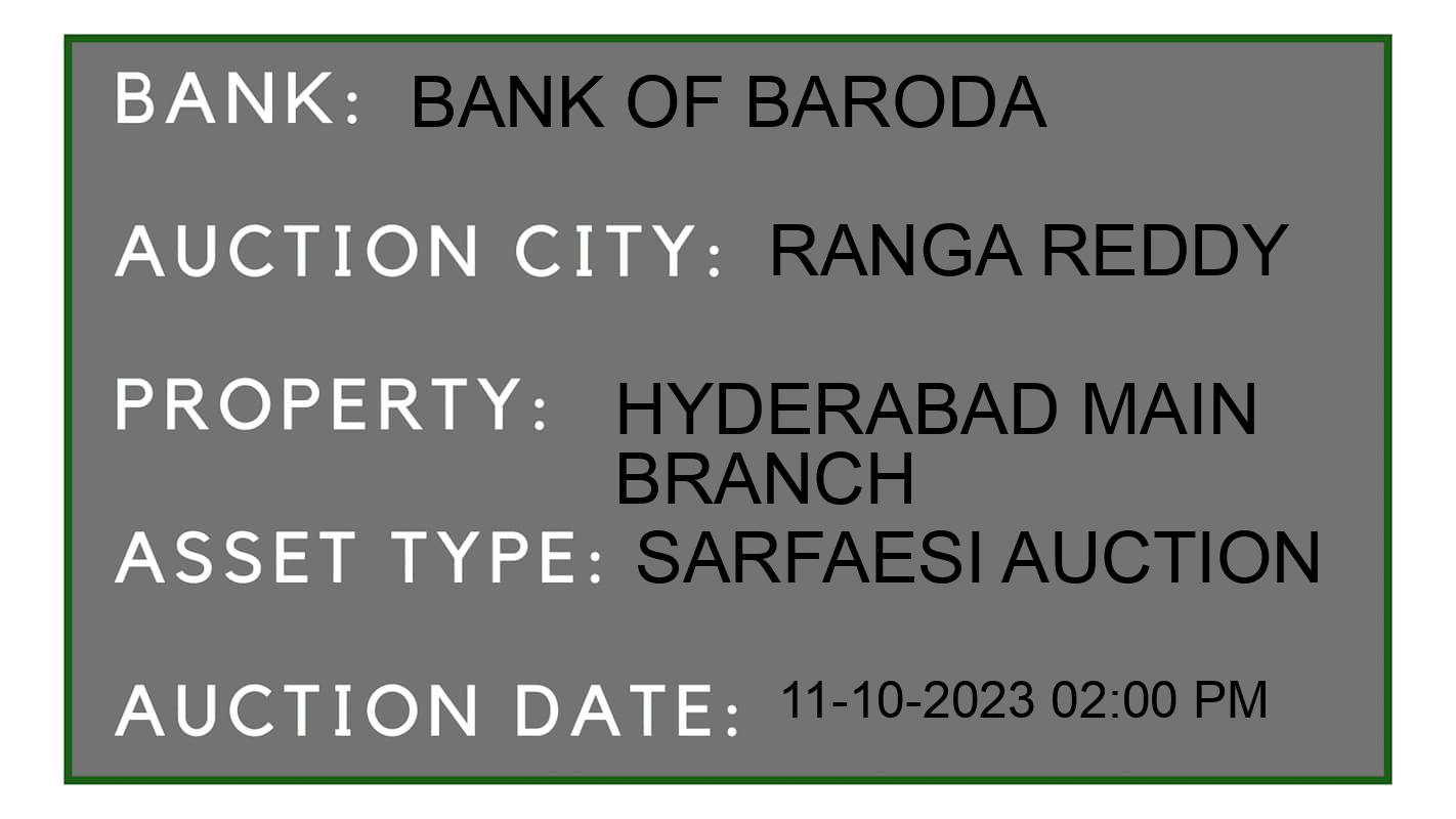 Auction Bank India - ID No: 196182 - Bank of Baroda Auction of Bank of Baroda auction for Residential House in Saroomagar, Ranga Reddy