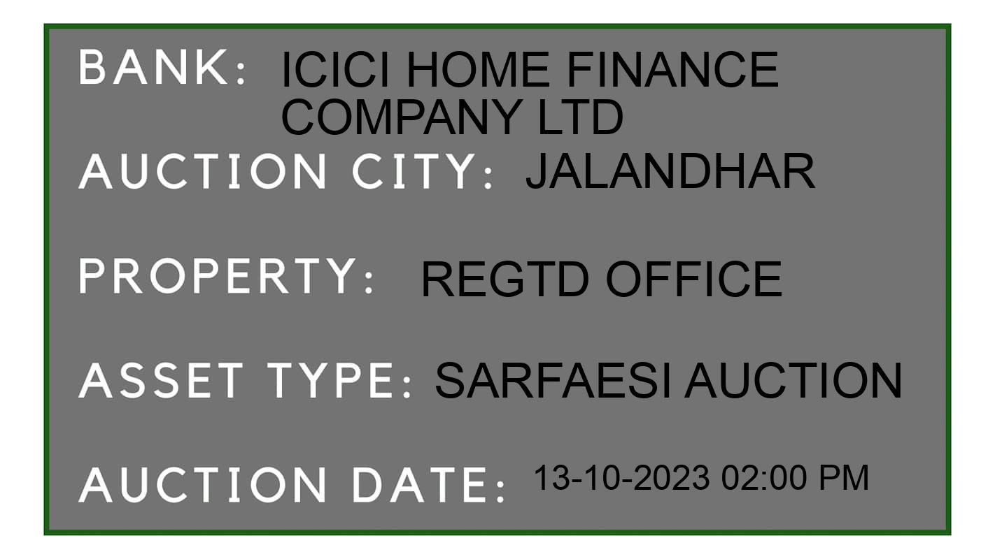 Auction Bank India - ID No: 196268 - ICICI Home Finance Company Ltd Auction of ICICI Home Finance Company Ltd auction for House in Jalandhar, Jalandhar