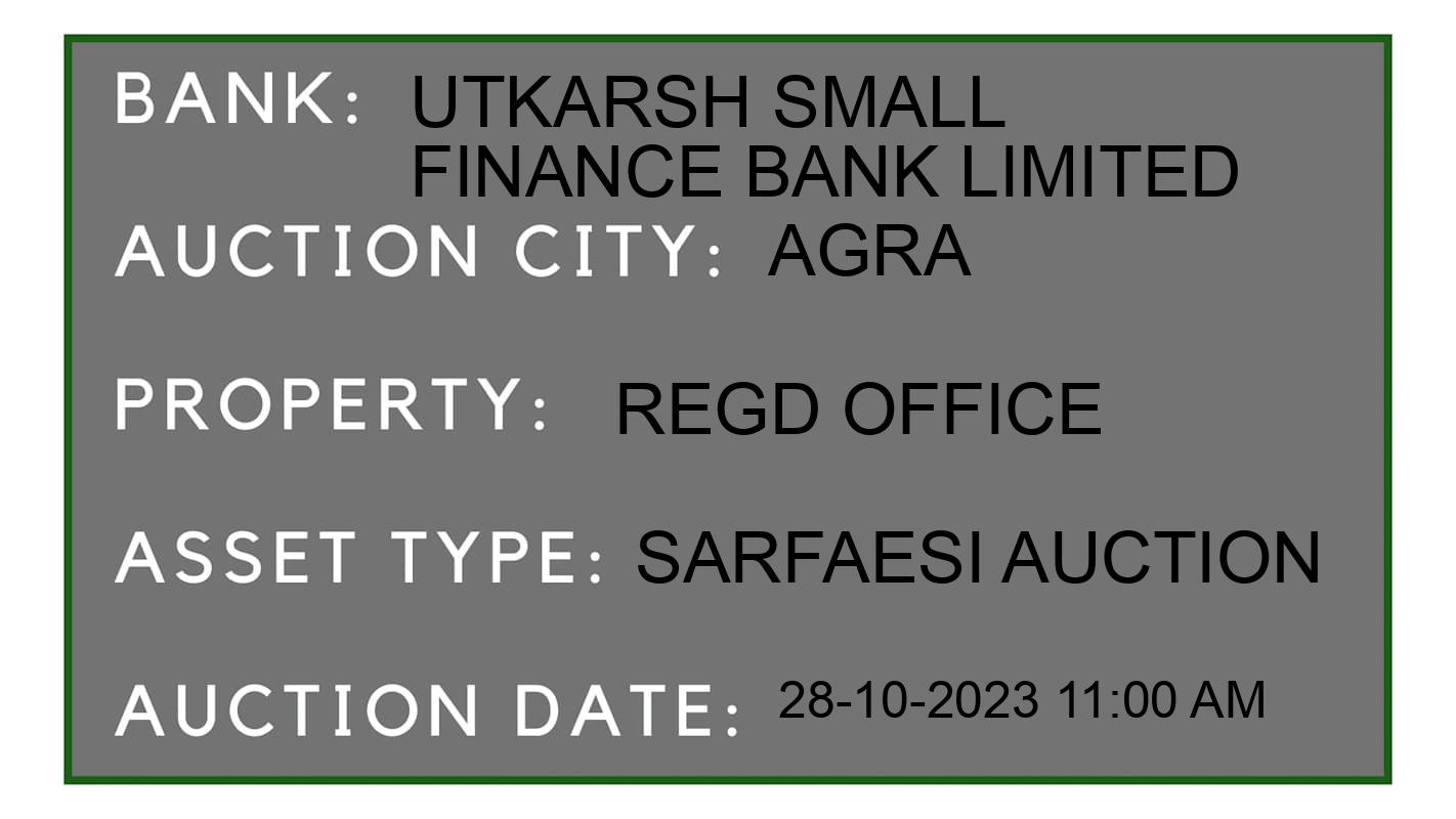 Auction Bank India - ID No: 196270 - Utkarsh Small Finance Bank Limited Auction of Utkarsh Small Finance Bank Limited auction for House in Jatpura, Agra