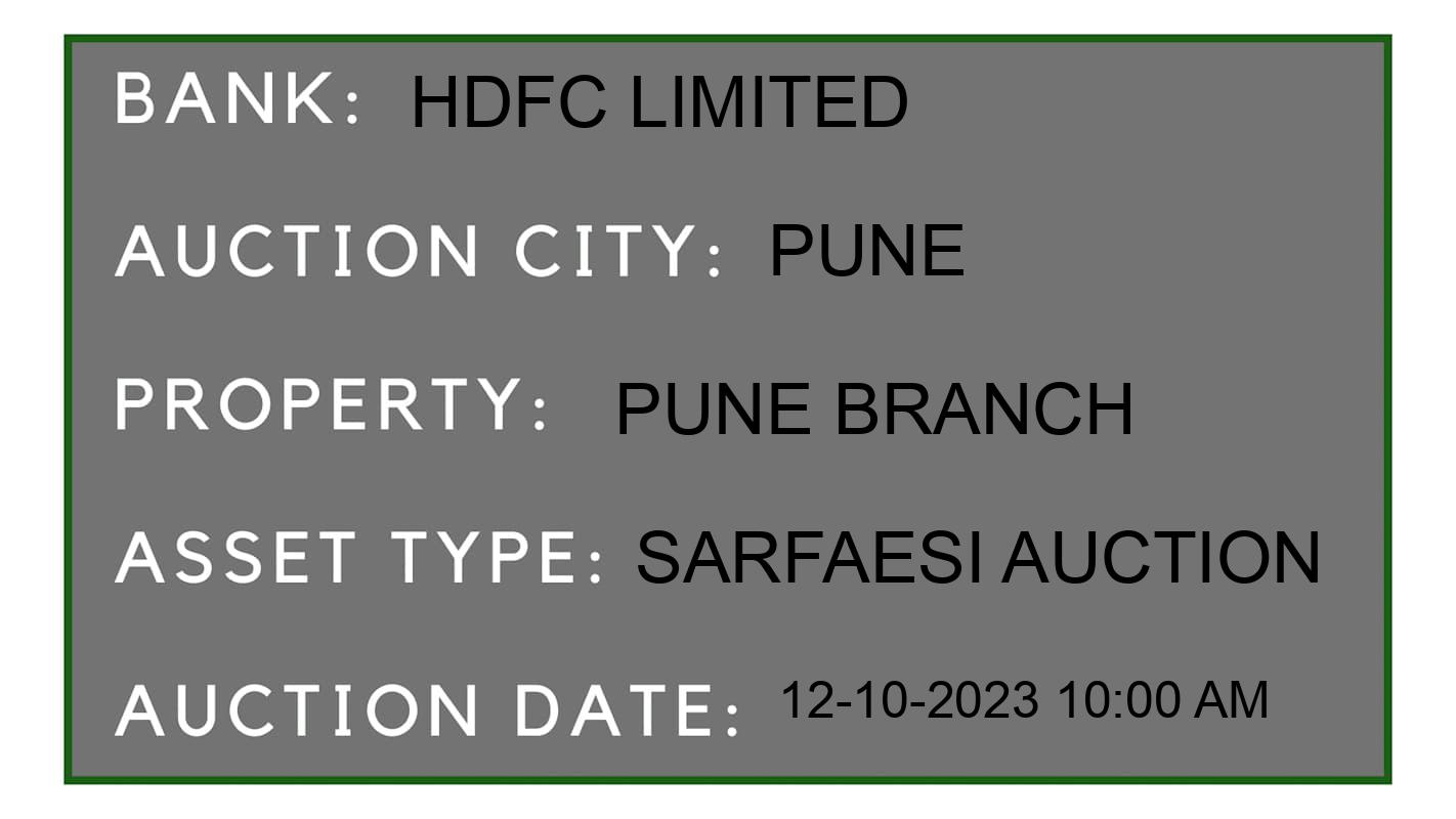 Auction Bank India - ID No: 196284 - HDFC Limited Auction of HDFC Limited auction for Residential Flat in Sadashiv Peth, Pune