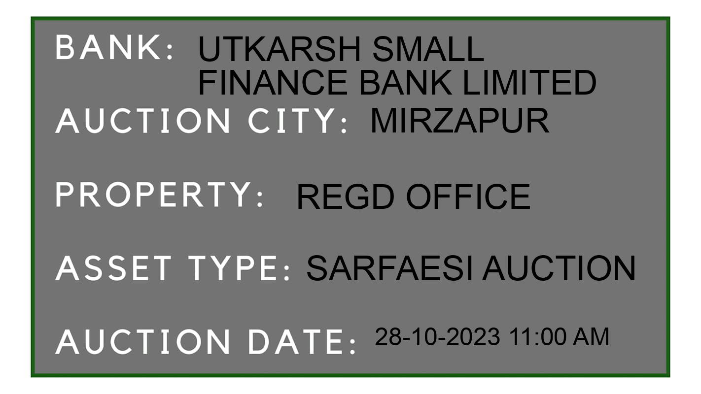 Auction Bank India - ID No: 196286 - Utkarsh Small Finance Bank Limited Auction of Utkarsh Small Finance Bank Limited auction for Residential Flat in Mirzapur, Mirzapur