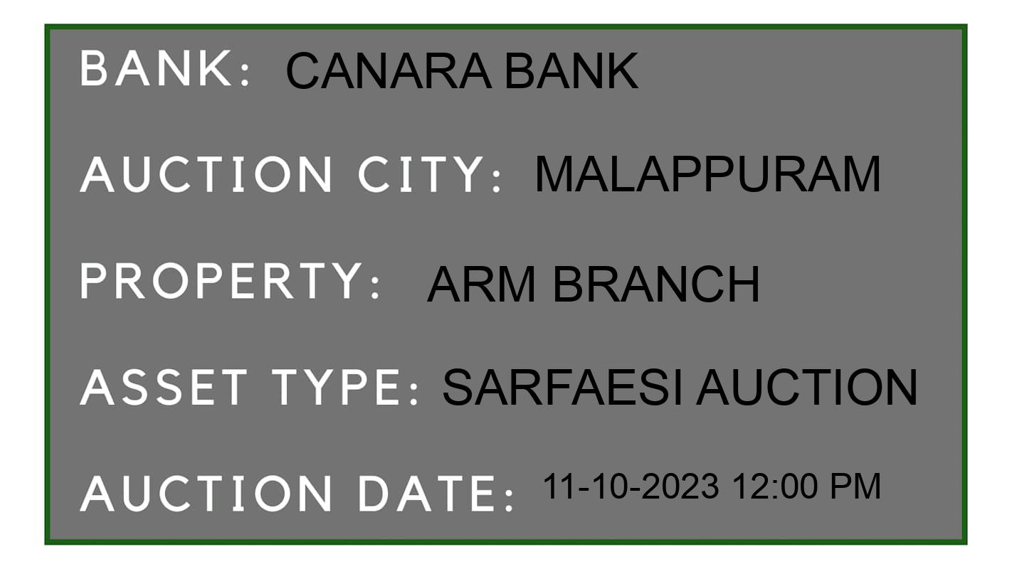 Auction Bank India - ID No: 196321 - Canara Bank Auction of Canara Bank auction for Land in Narukara, Malappuram