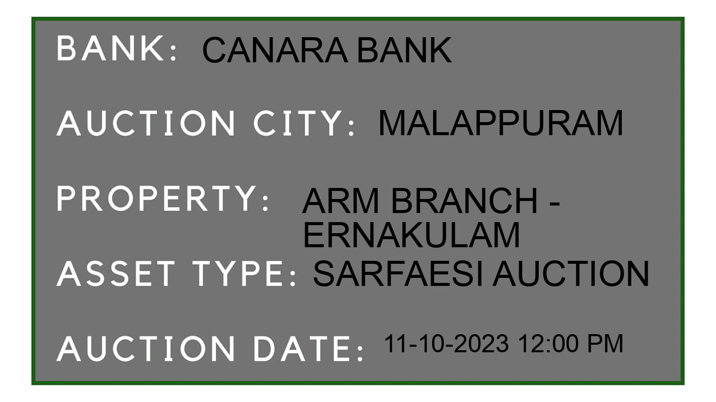 Auction Bank India - ID No: 196324 - Canara Bank Auction of Canara Bank auction for Land in Perintalmanna, Malappuram