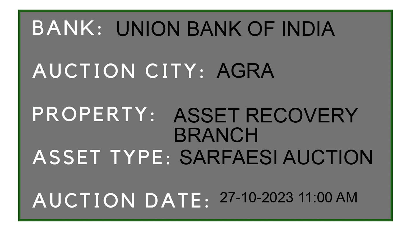 Auction Bank India - ID No: 196342 - Union Bank of India Auction of Union Bank of India auction for Land And Building in Tajganj, Agra