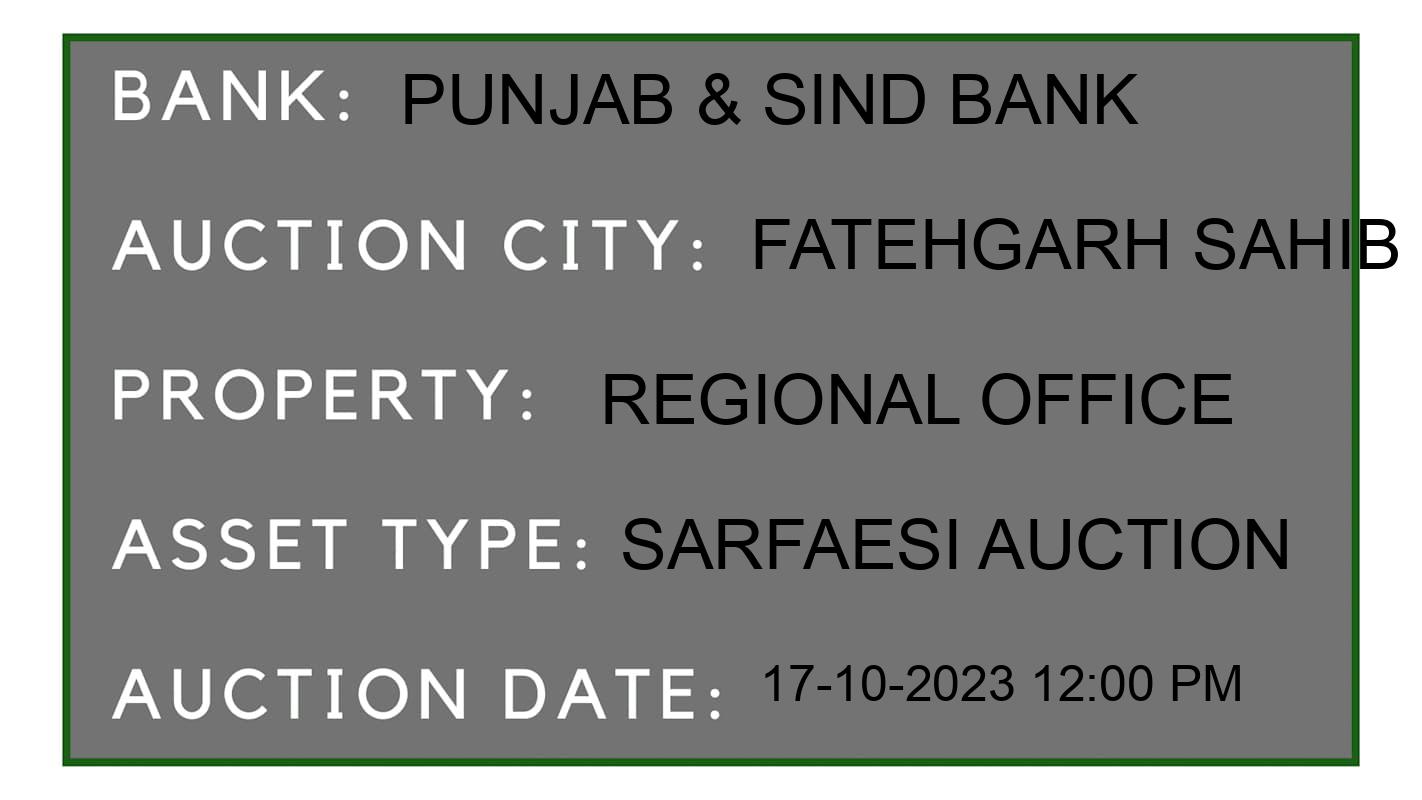 Auction Bank India - ID No: 196428 - Punjab & Sind Bank Auction of Punjab & Sind Bank auction for Land And Building in Amloh, Fatehgarh Sahib