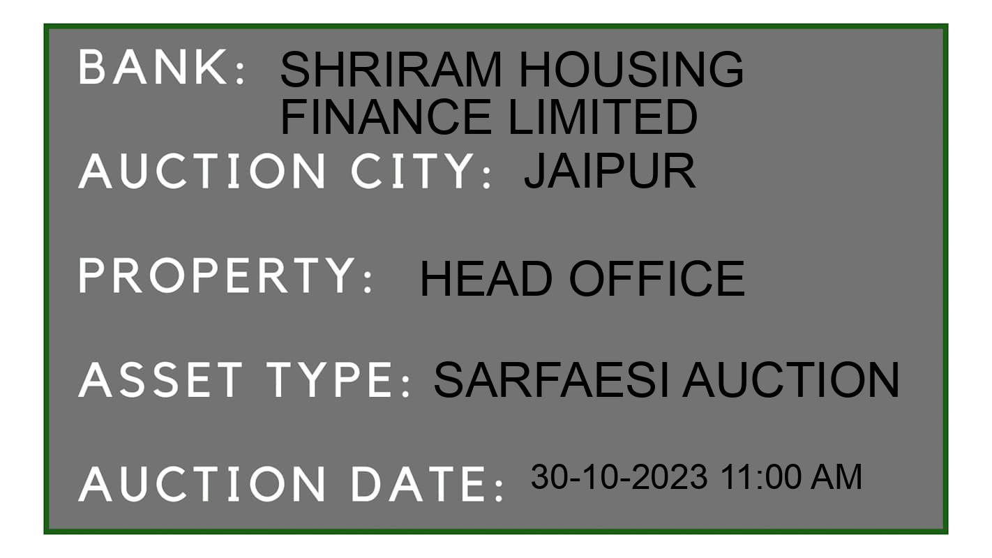 Auction Bank India - ID No: 196490 - Shriram Housing Finance Limited Auction of Shriram Housing Finance Limited auction for Plot in Bindayaka, Jaipur