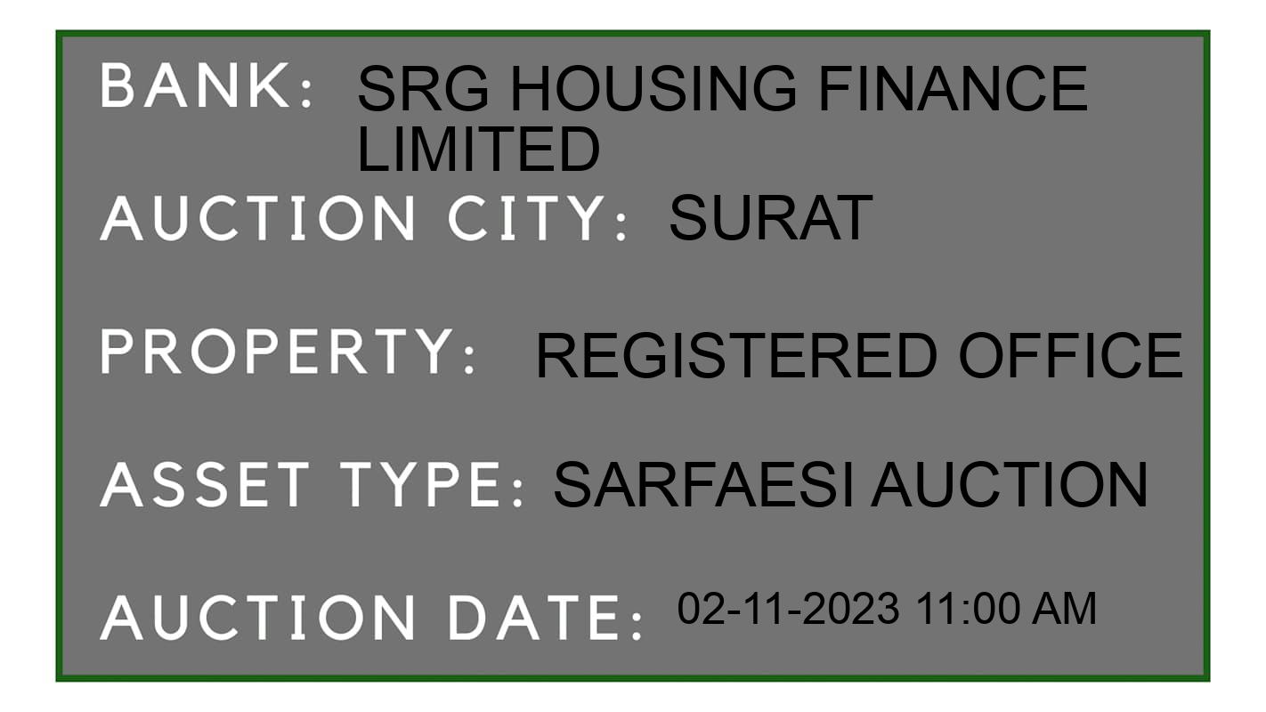 Auction Bank India - ID No: 196496 - SRG Housing Finance Limited Auction of SRG Housing Finance Limited auction for Land And Building in Kamrej, Surat