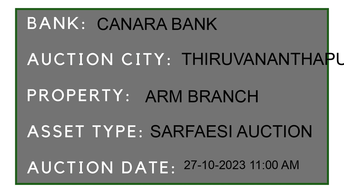 Auction Bank India - ID No: 196784 - Canara Bank Auction of Canara Bank auction for Land in Nedumangad Tal, Thiruvananthapuram