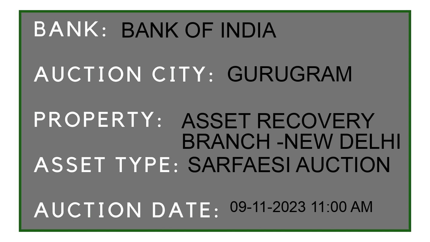 Auction Bank India - ID No: 196792 - Bank of India Auction of Bank of India auction for Plot in Gurgaon, Gurugram