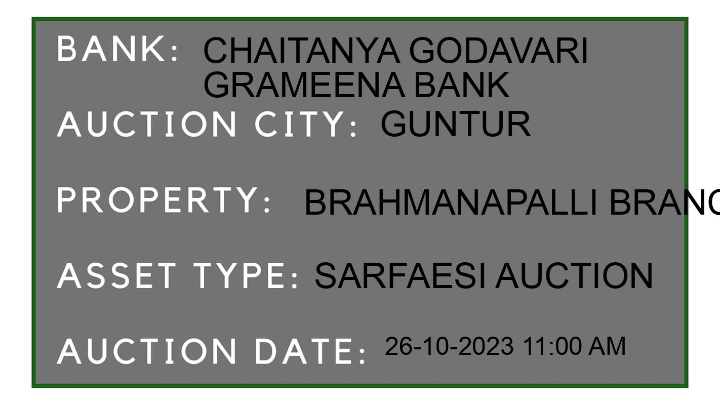 Auction Bank India - ID No: 196802 - Chaitanya Godavari Grameena Bank Auction of Chaitanya Godavari Grameena Bank auction for Plot in Narasaraopet, Guntur