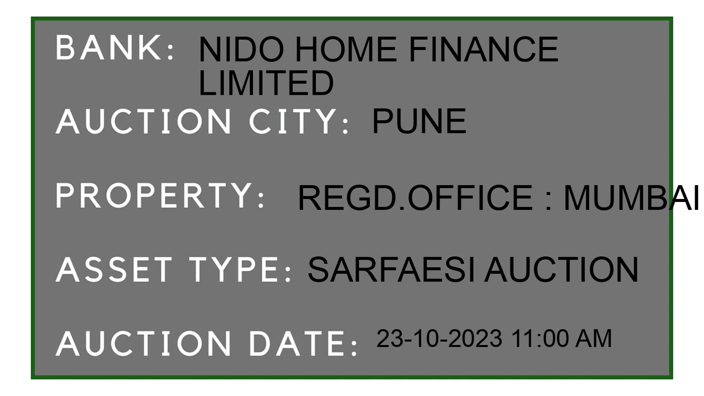 Auction Bank India - ID No: 196892 - NIDO HOME FINANCE LIMITED Auction of NIDO HOME FINANCE LIMITED auction for Residential Flat in Haveli, Pune
