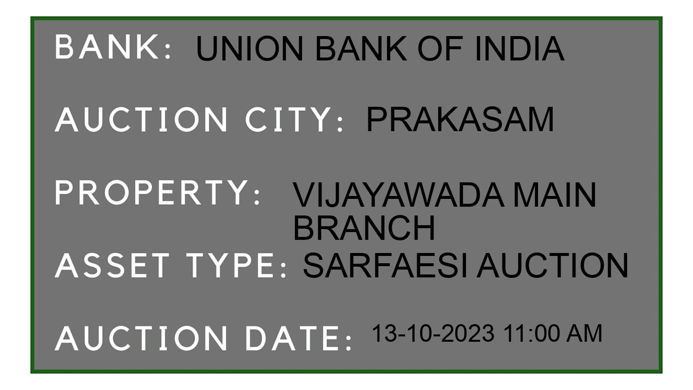 Auction Bank India - ID No: 196986 - Union Bank of India Auction of Union Bank of India auction for Plot in Parchur, Prakasam