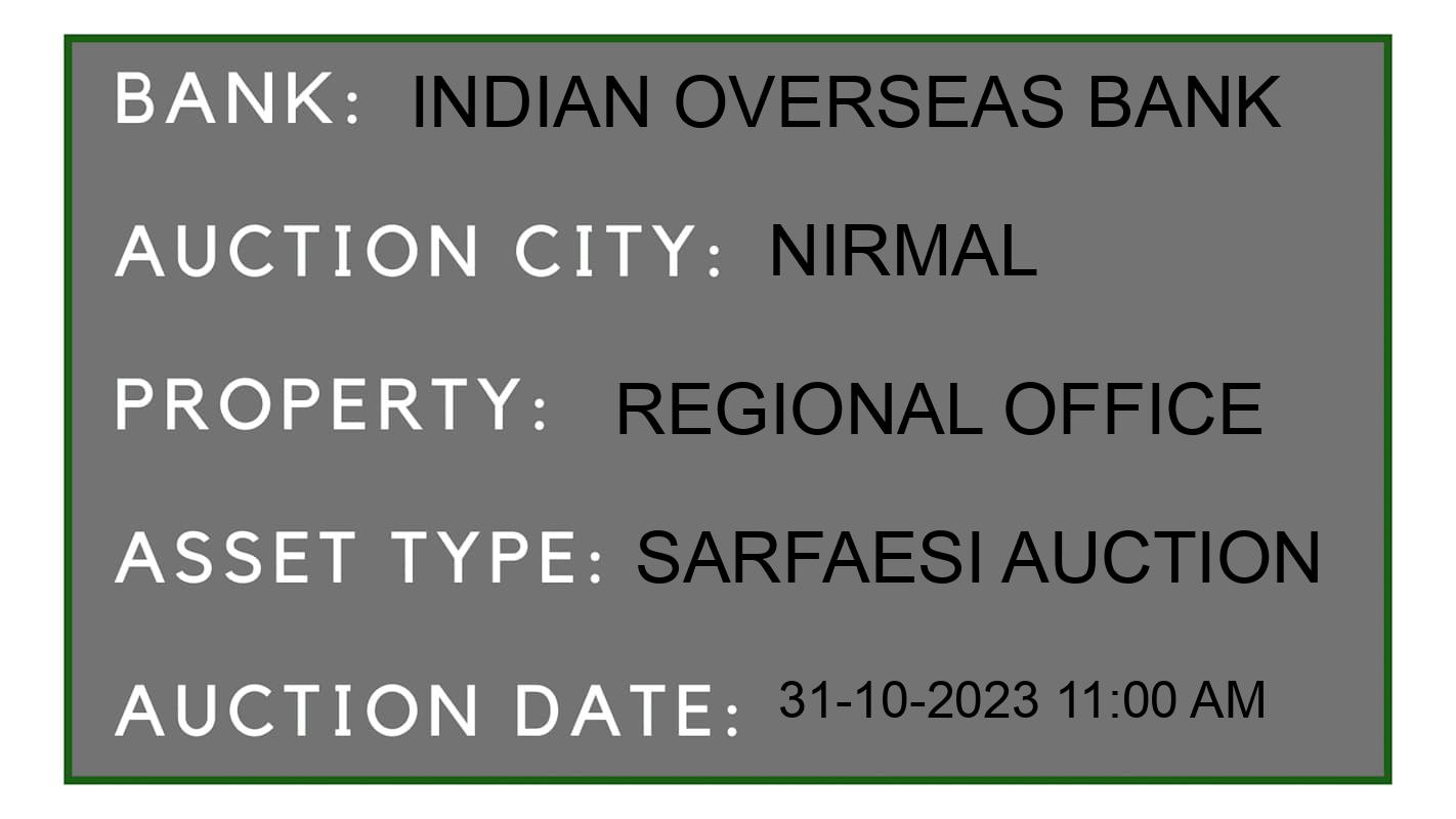 Auction Bank India - ID No: 197051 - Indian Overseas Bank Auction of Indian Overseas Bank auction for Land And Building in Gajulapet, Nirmal