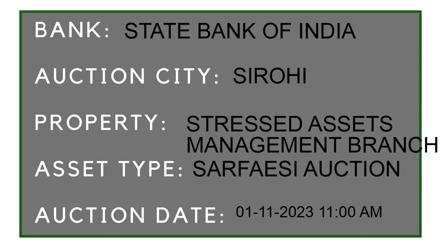 Auction Bank India - ID No: 197163 - State Bank of India Auction of State Bank of India auction for Land in Amthala, Sirohi