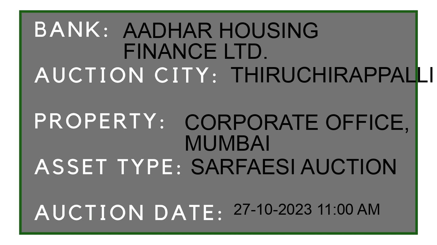 Auction Bank India - ID No: 197316 - Aadhar Housing Finance Ltd. Auction of Aadhar Housing Finance Ltd. auction for Plot in Suriyur, Thiruchirappalli